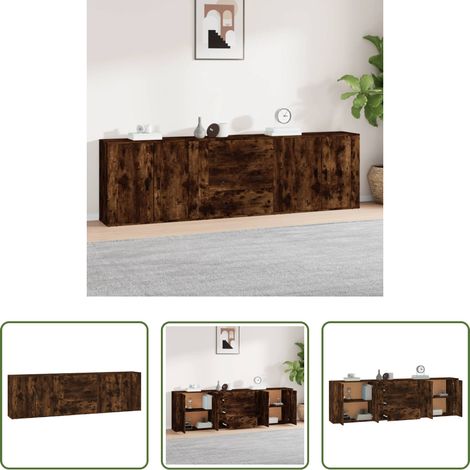 Buffet bois - Buffets 3 pcs Chêne fumé Bois d'ingénierie (1/5)
