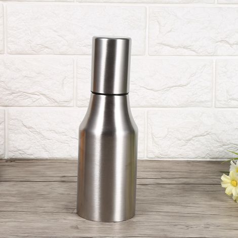 Ölflasche aus Edelstahl, Essigspender für die Küche, praktischer Ausgießer, 500 ml Fassungsvermögen. (1/5)