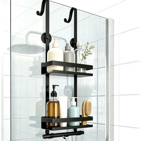 Etagère Douche à Suspendre, Porte Shampoing Douches, Étagère Douche sans Perçage, Support Gel douche, Organisateur de Salle de Bain, Etagere Salle de Bain sans Percage, pour Le Gel Douche (1/5)