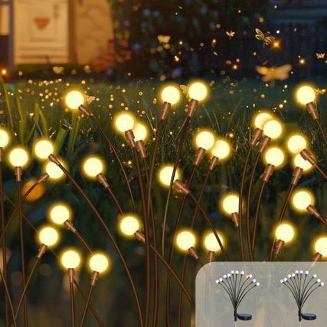 Lampes, pack de 2 (20 LED) Lampes solaires lucioles Eclairage extérieur Jardin Lampes décoratives IP65 Etanche Lumière luciole (1/5)