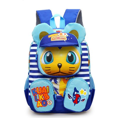 Sac à dos maternelle fille bleu mignon cartoon grand espace pour enfant tout-petit cadeau (1/5)