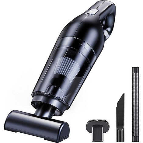 Aspirateur à main pour poils d'animaux - Baladeur sans fil rechargeable à forte aspiration, compact avec batterie grande capacité, mini aspirateur voiture/maison (Noir) (1/5)