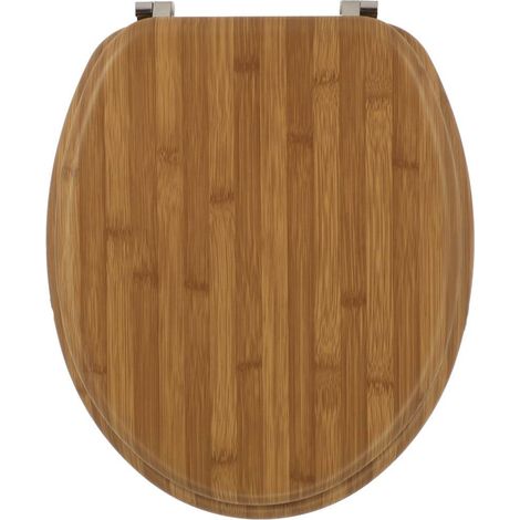 Wc-sitz aus formholz 18 inch edelstahl-befestigungen - bambus-optik - Tendance