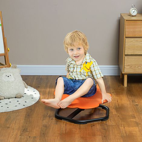 Chaise sensorielle pour bébé, siège d’entraînement à l’équilibre sensoriel orange plastique, chaise pivotante pour l’autisme