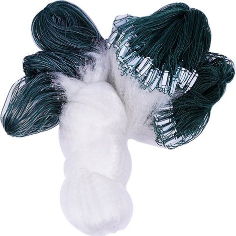 Filet de pêche 1 m x 20 m avec flotteurs, monofilament à petites mailles, filet de protection pour étang (1/5)