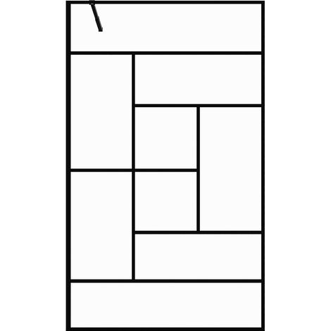 Parete per doccia walk in stile industriale 120x200 cm nero - SEFANA (1/2)