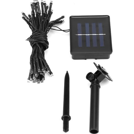 Guirlande lumineuse solaire à 50 LED avec 8 modes d'éclairage, blanc chaud, idéale pour la décoration de la maison, du jardin et des fêtes. (1/5)