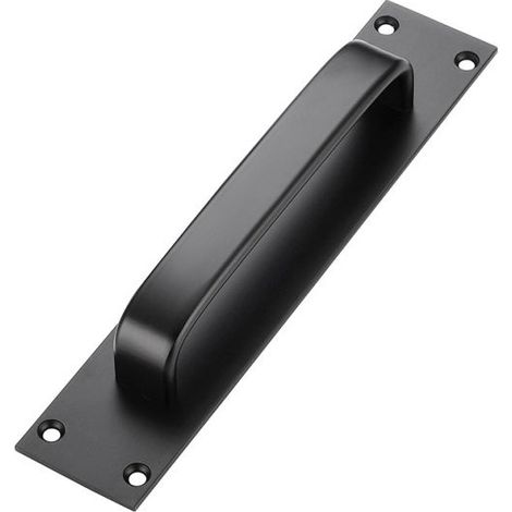 Kaelt - Poignée de porte coulissante, poignée de porte d'armoire, poignée décorative, pour portes lourdes, portes extérieures, portes intérieures (noir) (1/4)