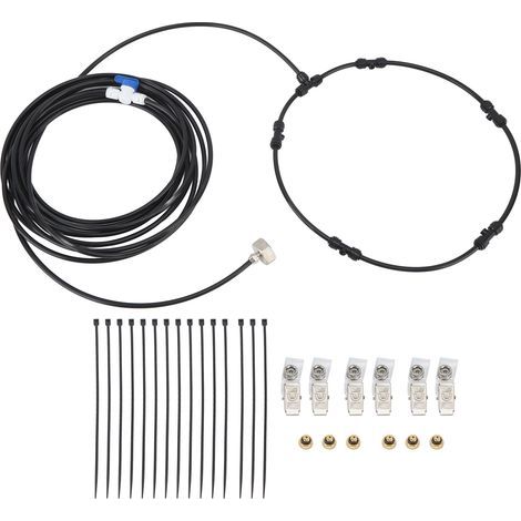 Kit de Brumisateur de Ventilateur Extérieur 26ft avec Tuyau, Buse de Refroidissement et Adaptateur 3/4 pour Système de Rafraîchissement (1/5)