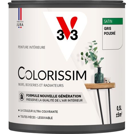 Peinture murale intérieure Colorissim® V33 Gris poudré Satin 0,5L (1/5)