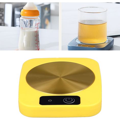 Chauffe-tasse à température constante de 55 degrés, chauffe-lait, tapis chauffant pour tasse à température constante, chauffe-tasse, prise USB, jaune (1/5)