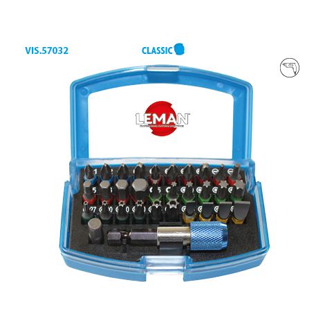 COFFRET 32 EMBOUTS DE VISSAGE AVEC CODE COULEUR (1/2)