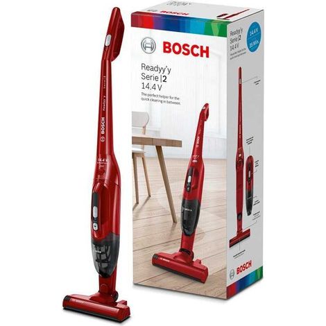 Aspirateur balai sans fil - BOSCH BBHF214R - 14,4 V - 400 ml - Aspirateur de table intégré - Rouge