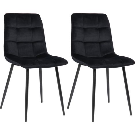 Set di 2 sedie da pranzo Tilde nero Velluto (1/5)