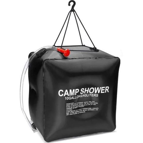 Sac de Douche Solaire, 40L Solaire Douche de Camping Sac de Douche Pliable Portable Extérieur, avec Tête de Douche Chauffe Eau