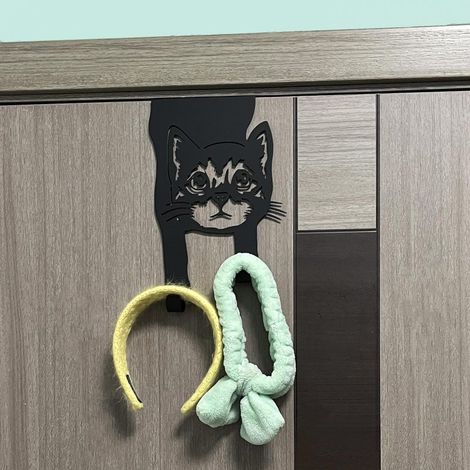 Étagère pour chat Irovami sans perçage, à fixer derrière une porte, noire (1/5)