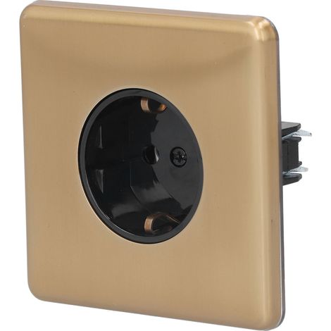 Elektrische Wandsteckdose aus Edelstahl, deutsche Norm, 16 A, 250 V (1/5)