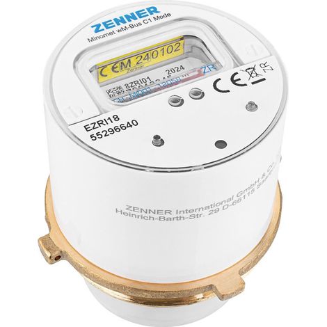 Compteur d'eau radio à capsule Zenner Minomet M64 x 2 V2 30°C 2,5 R40V 325 RK ZR, wireless M-Bus