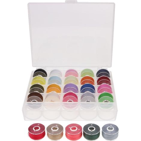 Bobines de 25 pièces et fil à coudre avec étui pour frère le chanteur coloré (1/5)