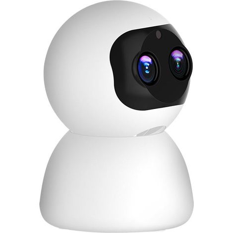Caméra de sécurité binoculaire intelligente à double objectif avec zoom 10x, Wi-Fi et reconnaissance faciale, avec suivi automatique. (1/5)