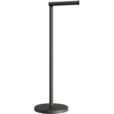 Porte Papier Toilette sur Pied Noir - Support Rouleau WC avec Réserve - Dérouleur Papier Toilette sur Pied - Accessoire WC Moderne et Stable (1/5)