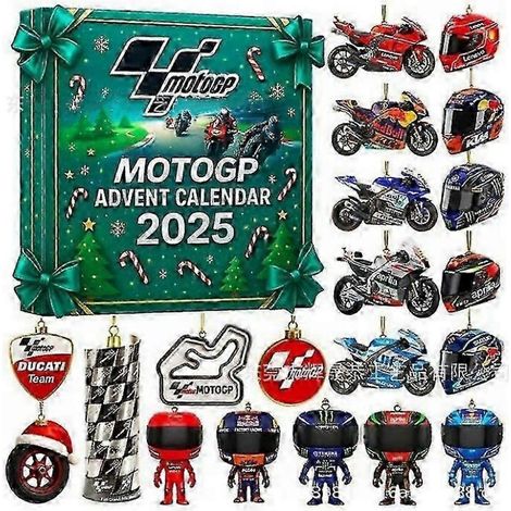 Calendrier de l'Avent moto 2025 - Compte à rebours de Noël de 24 jours. cadeau original pour les passionnés de moto. moto en acrylique 2D. décoration de Noël