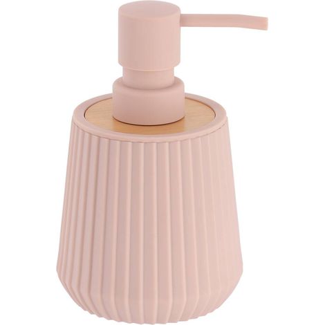 Dispenser per sapone in abs/as effetto gomma e bambù 250 ml - blush - Tendance (1/2)