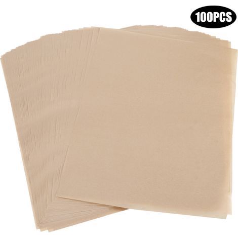 Feuilles de cuisson en papier parchemin antiadhésif, 100 pièces, tapis de cuisson en Silicone, accessoires de cuisine (marron) (1/5)