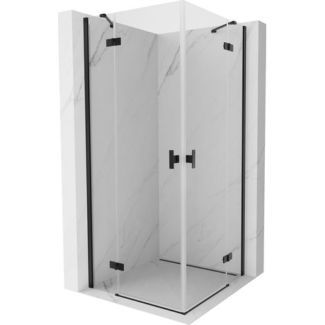 Mexen Mist H Duo cabine de douche pivotante 70 x 70 cm, transparent, noir - 8A5-070L-070P-70-00 (1/5)