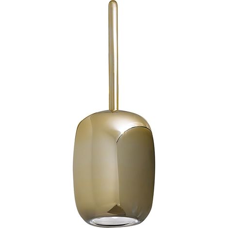 GIOIA Sospensione in Vetro Pirex Finitura Oro lucido attacco G9 33W IP20 - Rossini Group - Lampada di design ovale sabbiata (1/5)