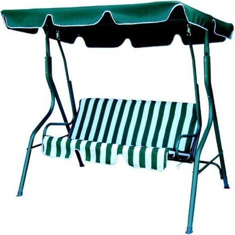 Columpio de cuna 2+1 Blanco Verde Vetas 03797