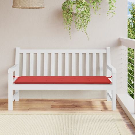 Coussin d'assise confortable pour banc de jardin rouge 150x50x3 cm tissu oxford -FV58616 (1/5)