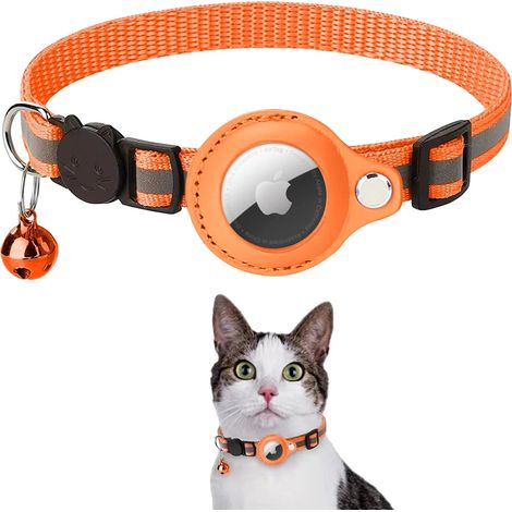 Collier Airtag pour chat, collier GPS léger avec clip Airtag et montre pour chats et mâles (étui de protection) (1/5)