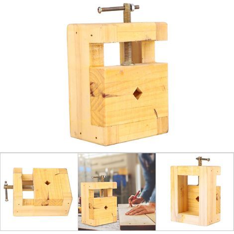 Étau professionnel pour la gravure sur bois avec mini pince plate ergonomique pour une stabilité optimale de l'outil lors de la sculpture.-AquaForge (1/2)