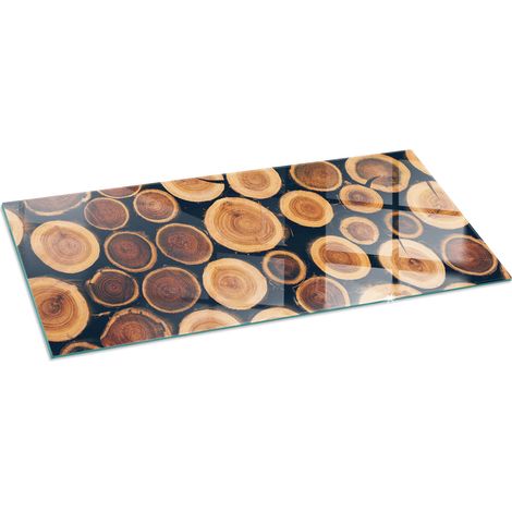 Piastra per Camino di Vetro Temperato Protezione per Caminetto dal Calore Resistente a Scintille e Graffi  Motivo in legno 125x50 cm (1/5)
