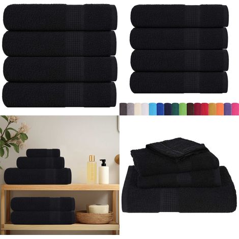 Badetücher FROGN 4 Stk. Schwarz 100x150 cm 360 g/m² - Baumwolle - Frottiertücher (1/5)