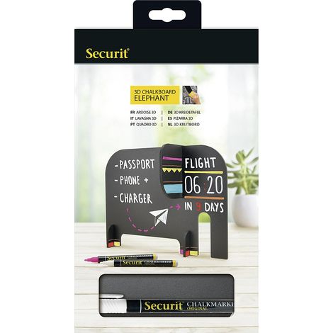 Silhouette 3D ardoise - Éléphant - Securit