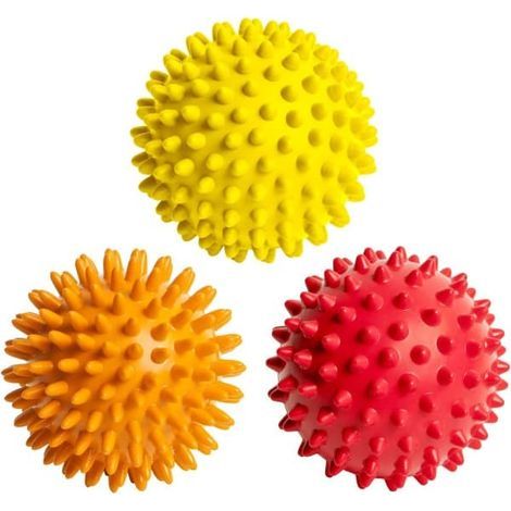 Boules de massage à picots CDQ Octorox pour les pieds, le dos et les muscles - 3 boules souples