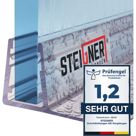 STEIGNER Duschdichtung UK01 Ersatzdichtung für Dusche Wasserabweiser, L, 30 cm, (Einzeldichtung), 3,5mm bis 5mm Glasstärke