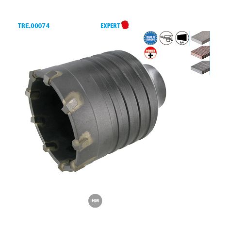 Trépan carbure SDS Max cône 1/8 béton D. 68 mm Ht. 75 mm - 74.068 - Leman (1/2)