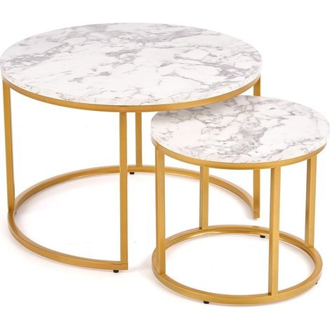 Conjunto mesa de centro Houston 993 , 40x0x0cm, Diámetro: 60, MDF, Redonda
