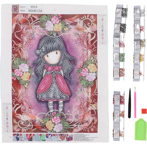Rhinestone Painting Little Girl Wreath Shape Environmental Protection HD Strong Adhesion DIY Painting Suit (1/5)