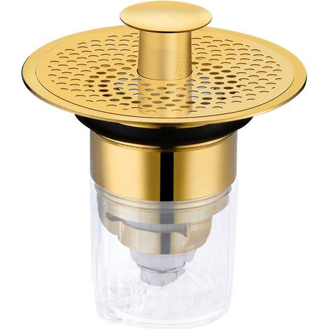 Bouchon de vidange pour lavabo, filtre de vidange de sol, crépine anti-obstruction pour lavabo et vasque de salle de bain - Canalisation ascendante avec filtre à cheveux C (1/5)