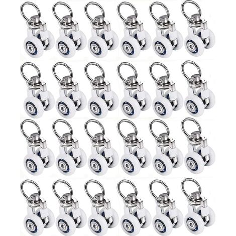 20pcs 38x20mm Rouleaux de Rail de rideau, Poulie Silencieuse,pour Accessoires Rideaux Dans Salles de Bains,Chambres
