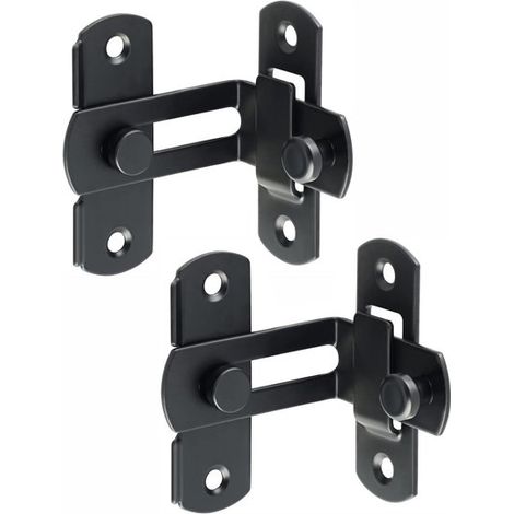Serratura per porta scorrevole a 90°，2 pezzi，Chiavistello per porta scorrevole，Chiavistello ad angolo retto in acciaio inox (1/5)