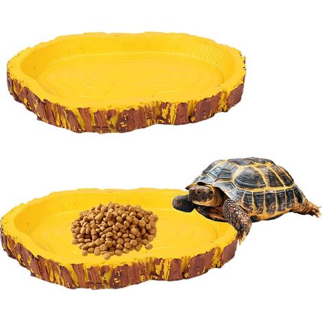 bol de nourriture et d'eau pour reptiles de 11 x 8 cm, facile à nettoyer, texture d'écorce réaliste, grenouilles, geckos, serpents, lézards, caméléons (1/5)