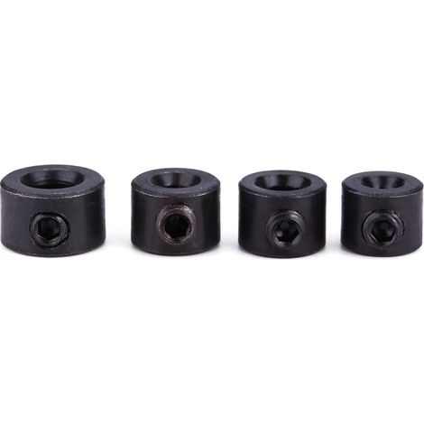 Juego de anillos de tope de profundidad para brocas de 3 a 16 mm (8 piezas con llave Allen) – Herramienta de carpintería de alta resistencia fabricada en acero al carbono. (1/5)
