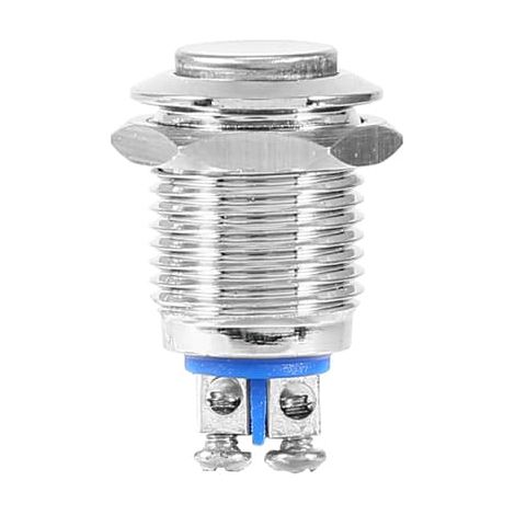 Bouton-poussoir momentané étanche en métal de 12 mm pour démarrage - 1 pièce (1/2)