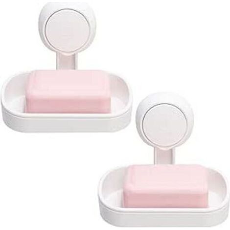 2PCS Porte Savon à Ventouse Ventouse Savon sans Perçage & Réutilisable 1 Seconde d'Installation Porte Savon Douche Charge 5KG Impérable Support pour Carrelage Paroi de la Douche Salle de Bain