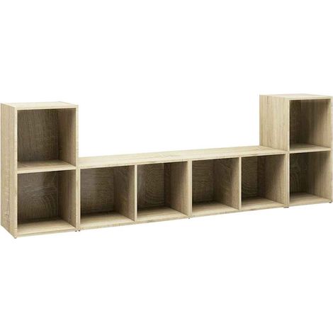 Meubles TV 4 pcs, Étagère TV, Meuble de Salon, Chêne sonoma 72x35x36, 5 cm Aggloméré OIB3723E (1/5)